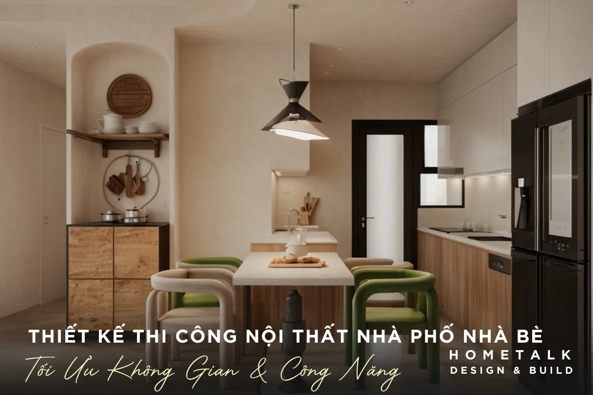 Giai phap thiet ke thi cong noi that nha pho Nha Be tron goi giup toi uu khong gian va cong nang