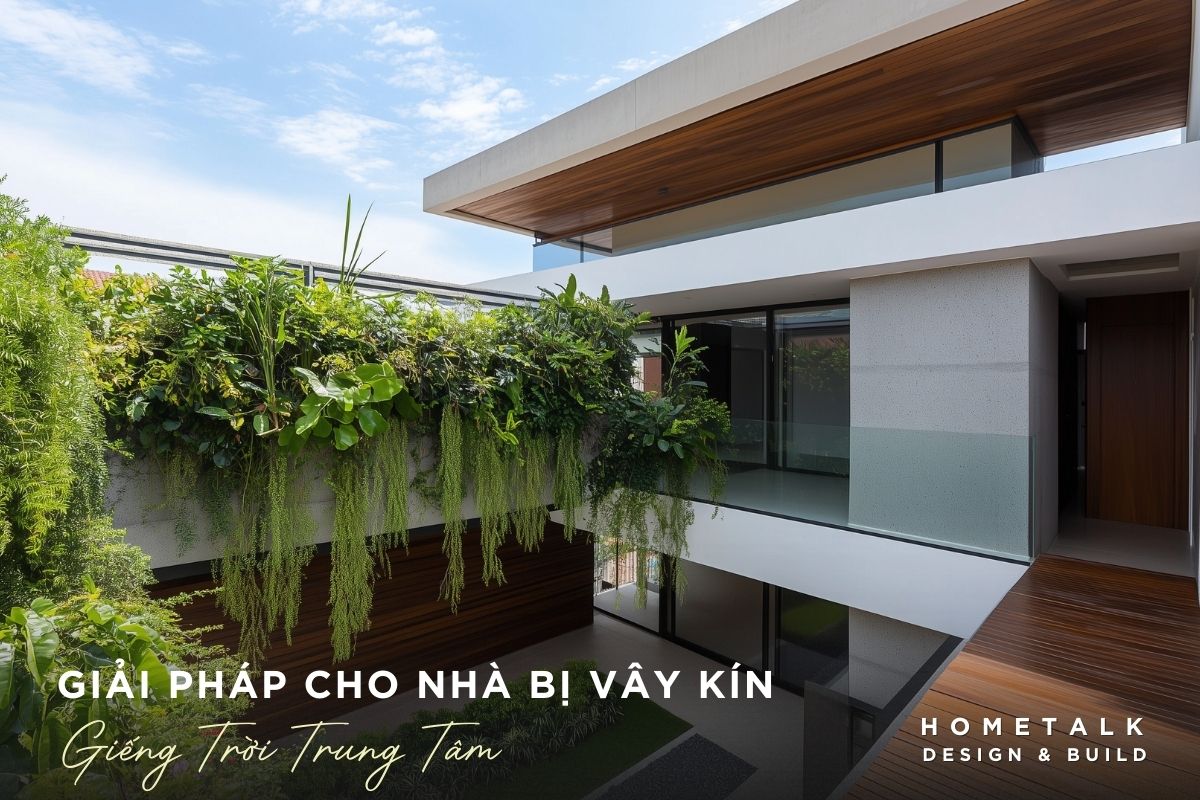 Mẫu nhà phố hẻm nhỏ 4 gieng troi va thong tang la giai phap lay sang cho nha trong hem hieu qua nhat khi bi che kin ba mat