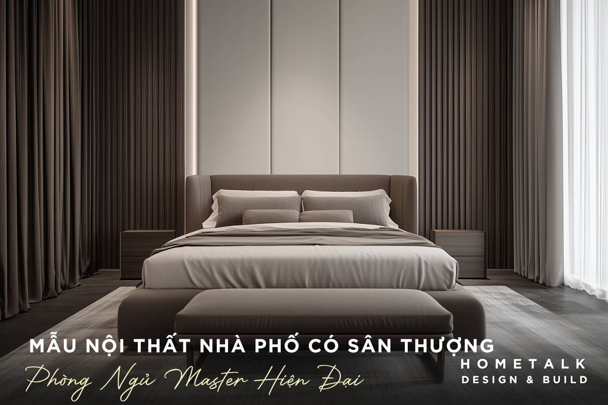 giuong ngu boc nem cao cap ket hop rem 2 lop vai tao diem nhan cho phong ngu nha pho