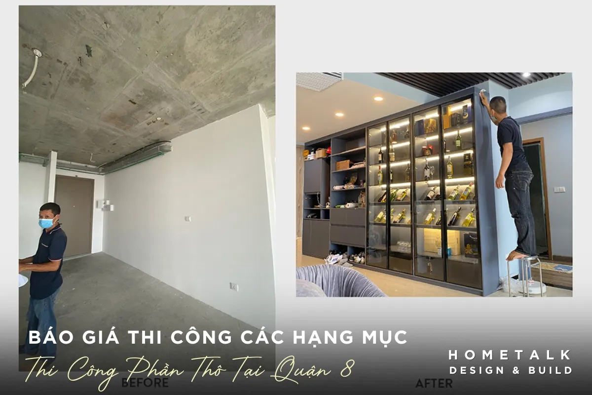 Hang muc phan hoan thien nha pho bao gom tran thach cao, son ba, lat san va he thong dien nuoc