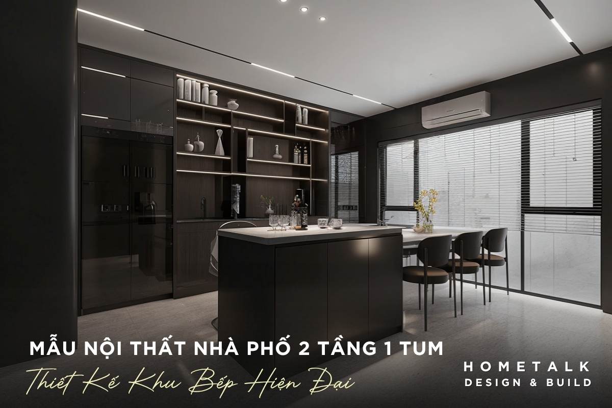 he tu bep tien nghi tich hop dao bep va ban an trong khong gian nhieu anh sang tu nhien