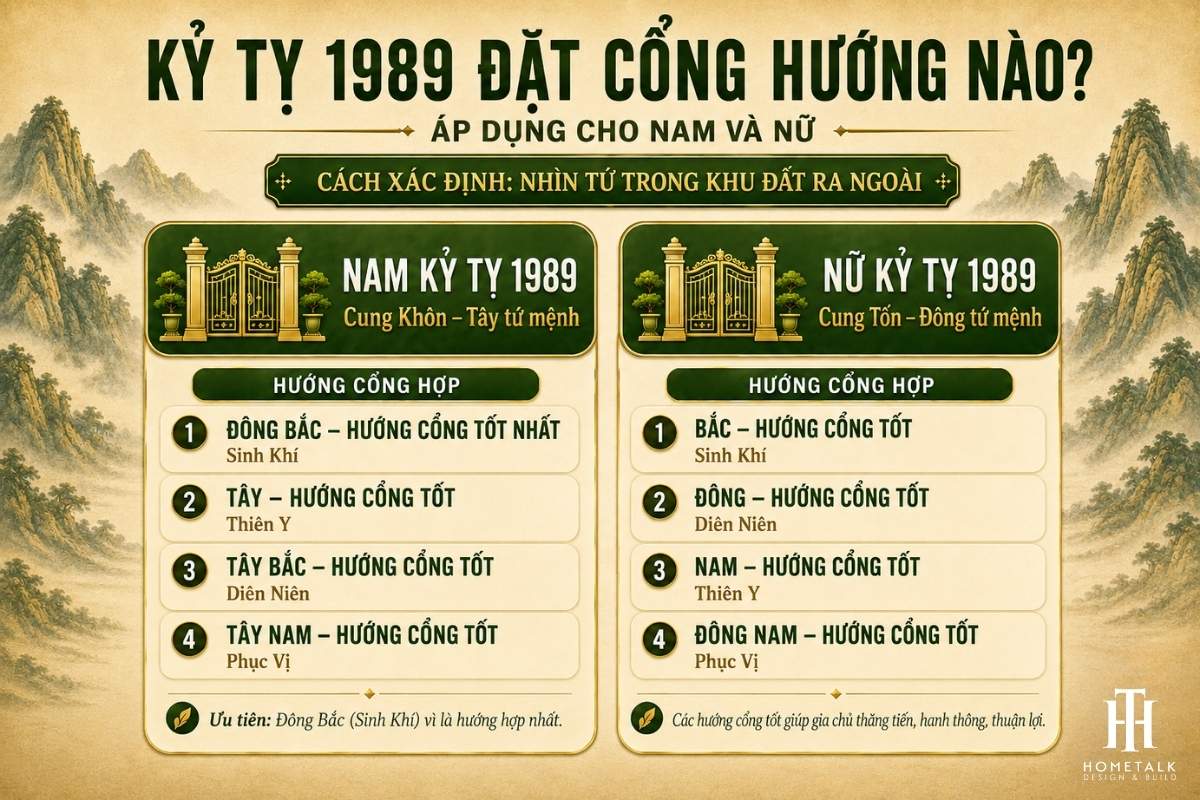 Tuổi Kỷ Tỵ 1989 hợp với hướng nào theo tử vi, phong thủy, bát trạch 21 huong cong nha pho, biet thu hop voi nam va nu ky ty