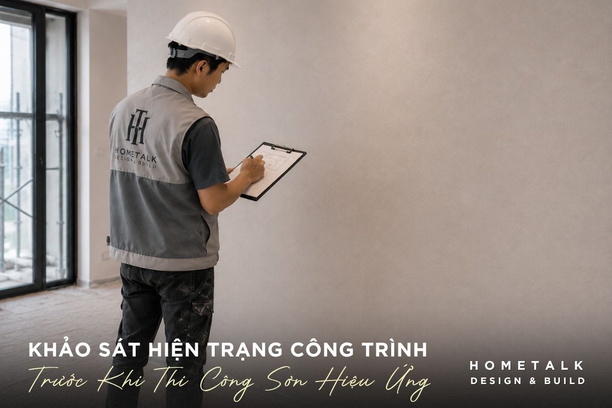 Dịch vụ thi công sơn hiệu ứng TPHCM uy tín, chuyên nghiệp Hometalk 22 khao sat hien trang be mat va yeu cau son hieu ung khi xac dinh phuong an thi cong