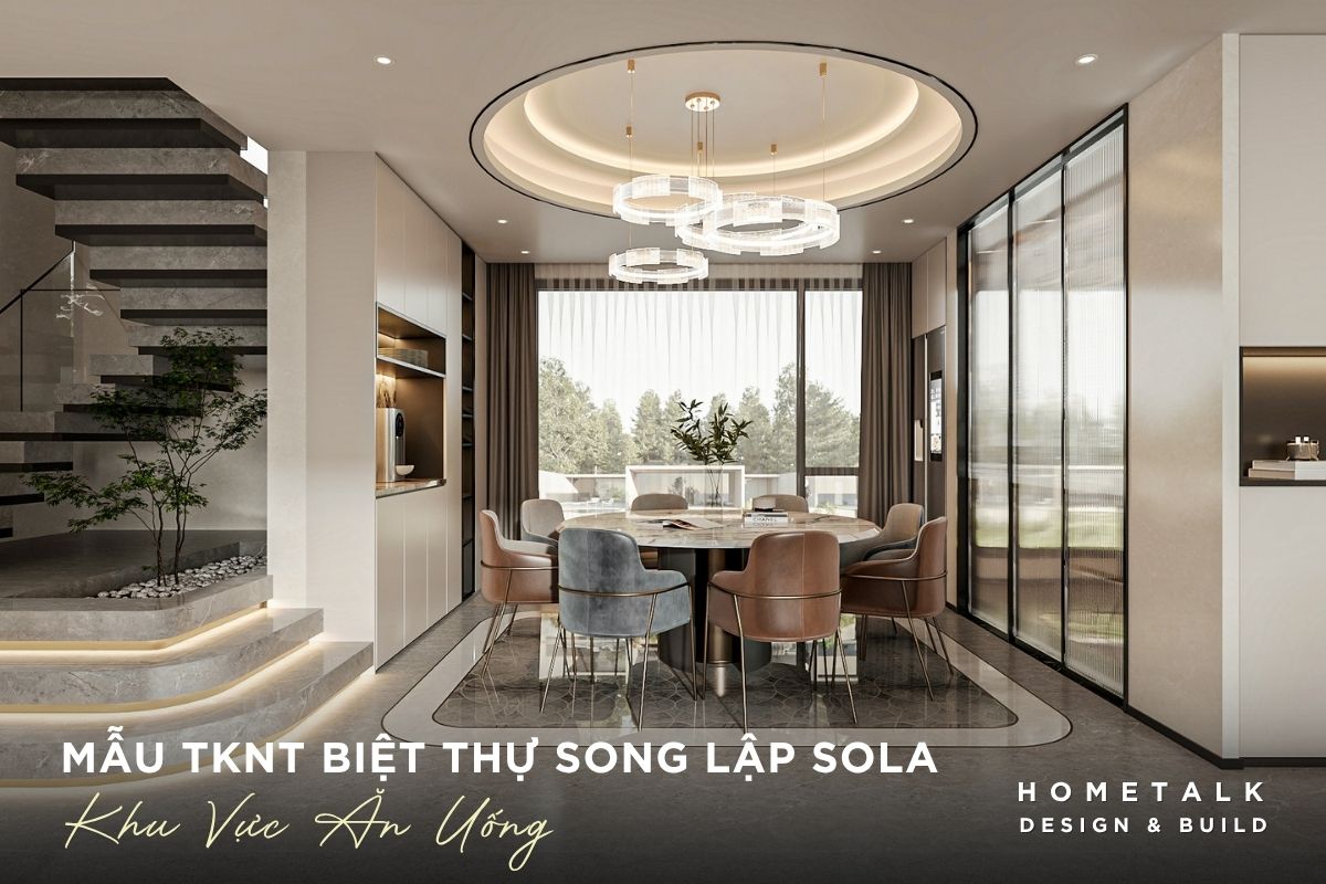 khong gian bep an biet thu sola ket hop go va da co mau sang giup tong the gon gang hon
