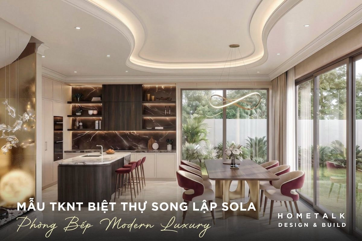 phong khach su dung mau kem ket hop sofa bo cong tinh te cung diem nhan mau do