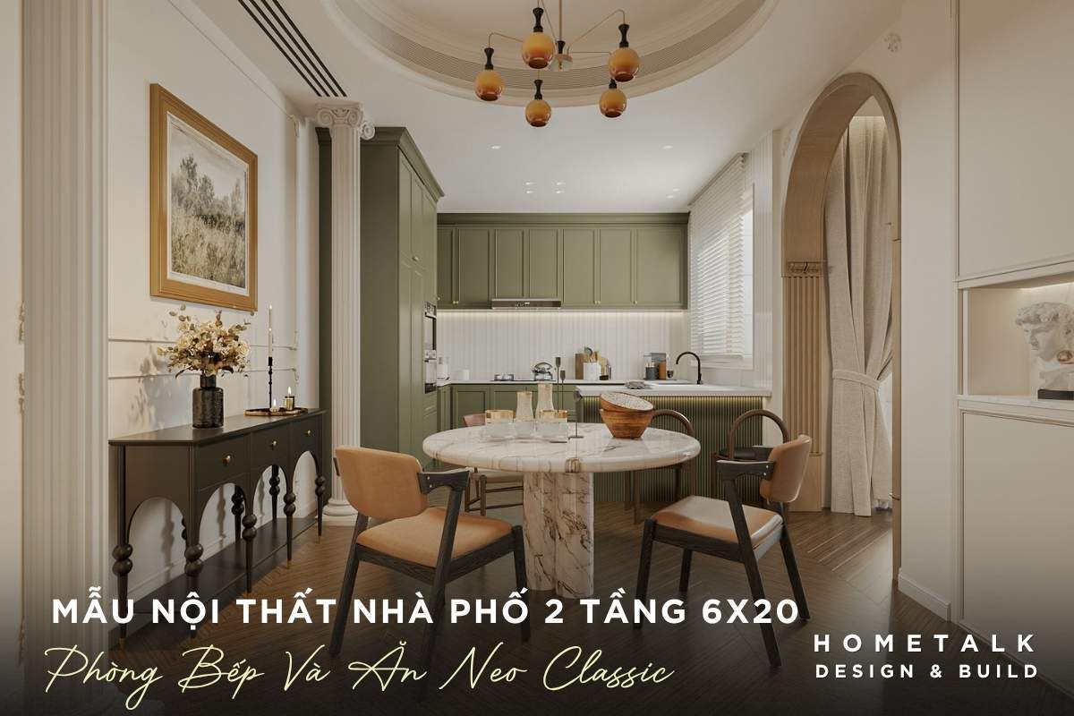 Công ty thiết kế thi công nội thất nhà phố quận 5 TPHCM chuyên nghiệp và uy tín 50 khong gian bep va ban an nha pho phong cach neo classic co gam mau xanh olive