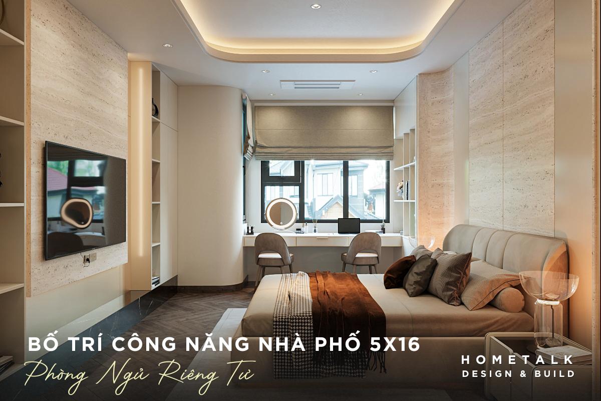 khong gian cac phong ngu trong nha pho 5x16m gon gang rieng tu tien nghi