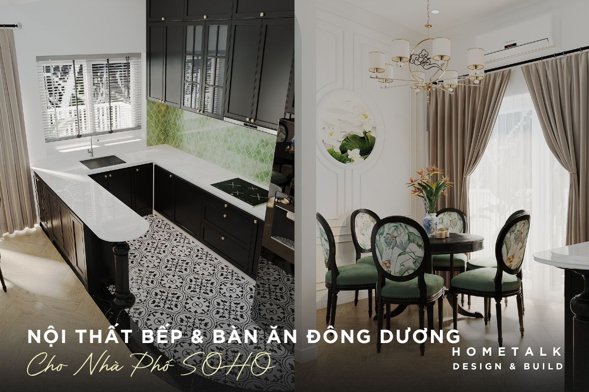 Không gian khách bếp nhà phố The Global City vừa tiện nghi vừa hoài cổ khong gian khach bep nha pho the global city vua tien nghi vua hoai co