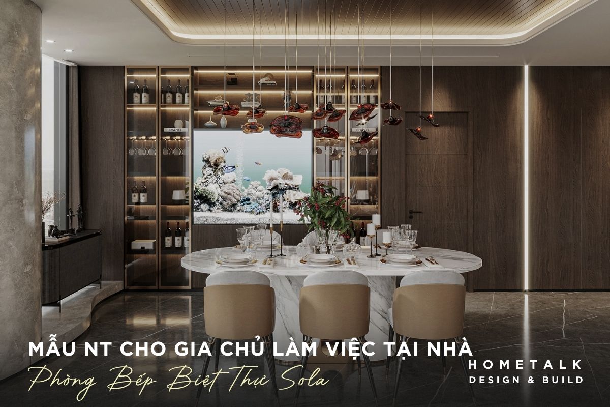 khong gian mo noi lien phong khach va khu vuc an uong cho biet thu sola