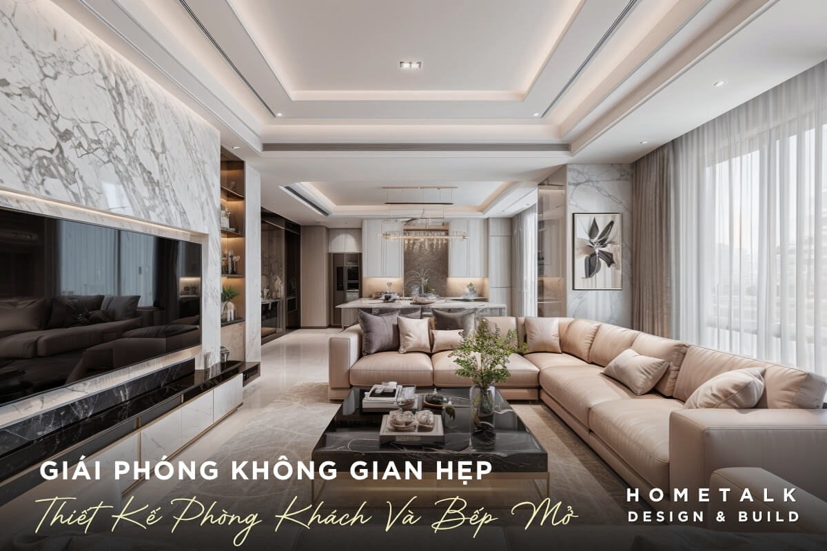 Không gian nội thất nhà phố Gò Vấp được giải phóng không gian hẹp nhờ thiết kế phòng khách và bếp mở Khong gian noi that nha pho Go Vap duoc giai phong khong gian hep nho thiet ke phong khach va bep mo cung voi he thong cua so lon voi rem cua voan trang