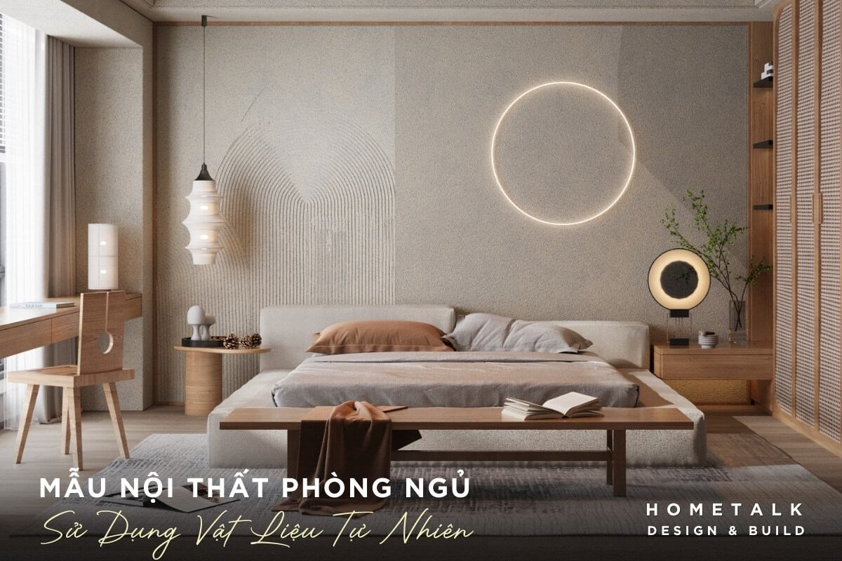 Mẫu thiết kế nội thất phòng ngủ Scandinavian biệt thự đẹp quận Tân Bình khong gian phong ngu biet thu thiet ke voi cac chi tiet go tu nhien va may dan ket hop ban lam viec nho voi thiet ke don gian nhung tinh te
