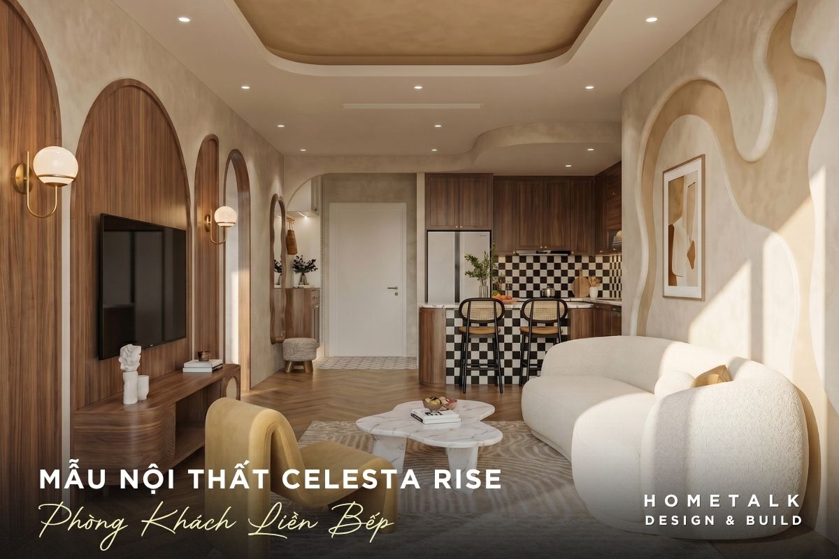 Mẫu thiết kế nội thất căn hộ Celesta Rise đẹp, gọn gàng và dễ ứng dụng 51 khong gian sinh hoat chung can ho su dung tong mau kem, tan dung anh sang tu nhien