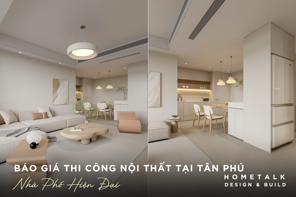 khong gian sinh hoat chung su dung tong mau sang va thiet ke toi gian cua phong cach Hien dai