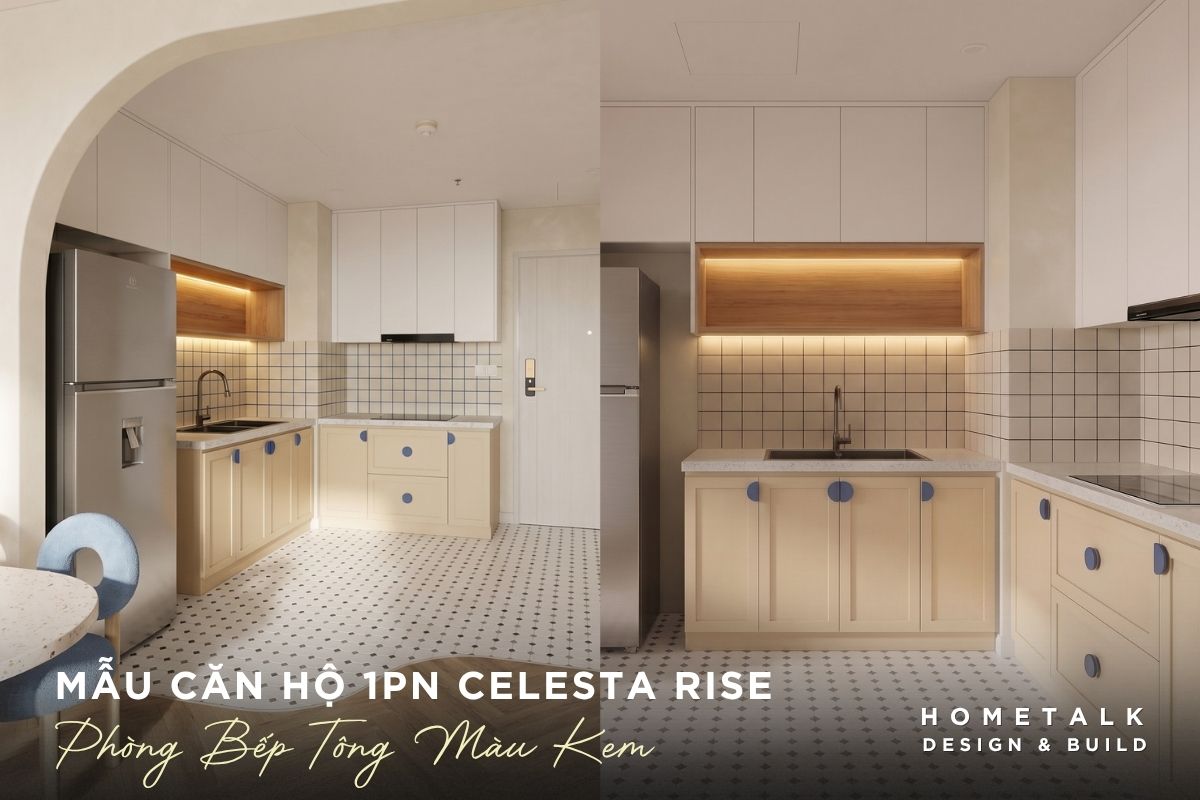 Mẫu thiết kế nội thất căn hộ Celesta Rise đẹp, gọn gàng và dễ ứng dụng 49 khu bep noi bat voi he tu duoi tong kem cung gach lat hoa tiet