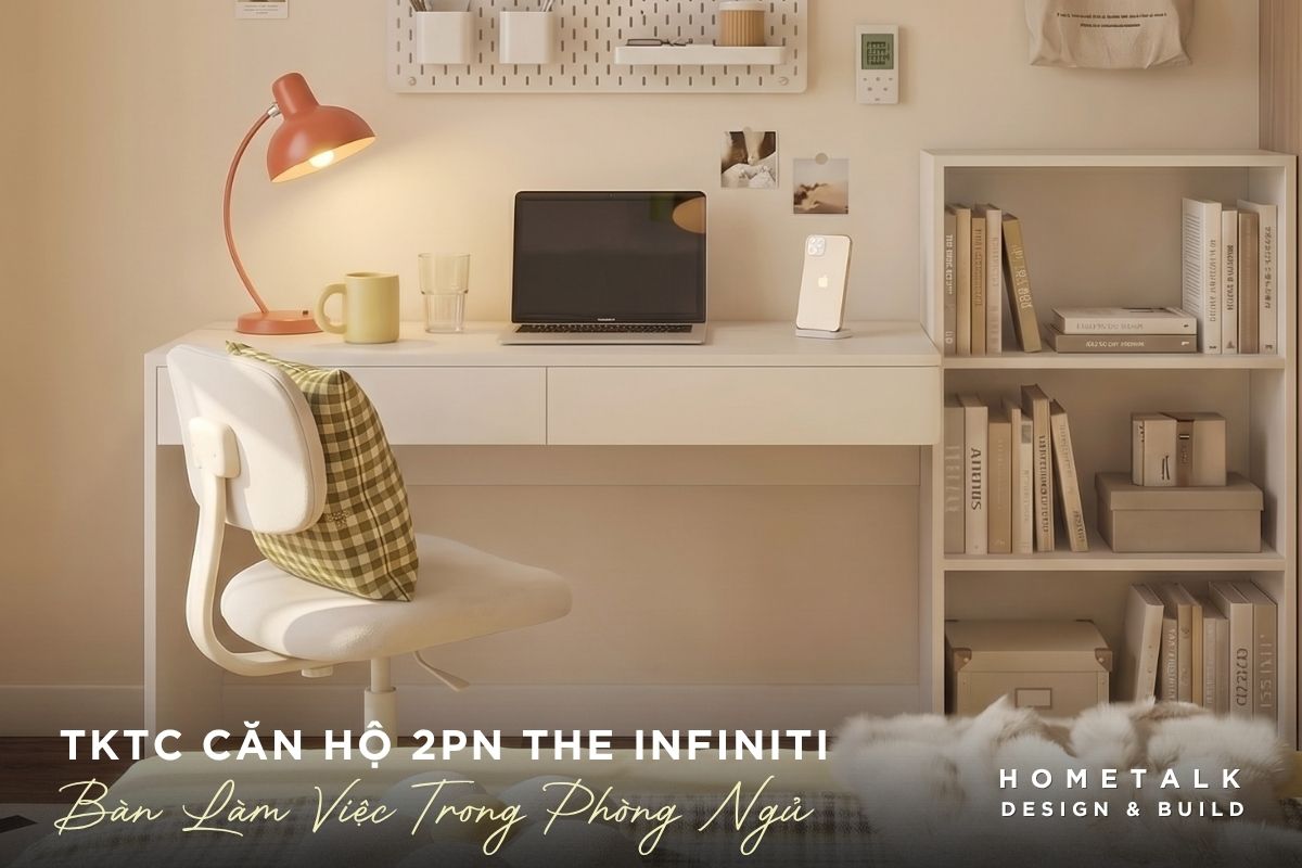 Khu vực bàn làm việc bố trí riêng trong phòng ngủ căn hộ The Infiniti khu vuc ban lam viec bo tri rieng trong phong ngu can ho the infiniti