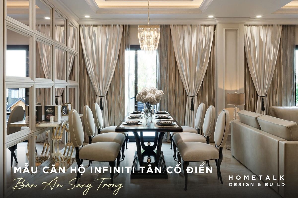 khu vuc phong an sang trong voi ghe boc ni den chum bo cuc doi xung