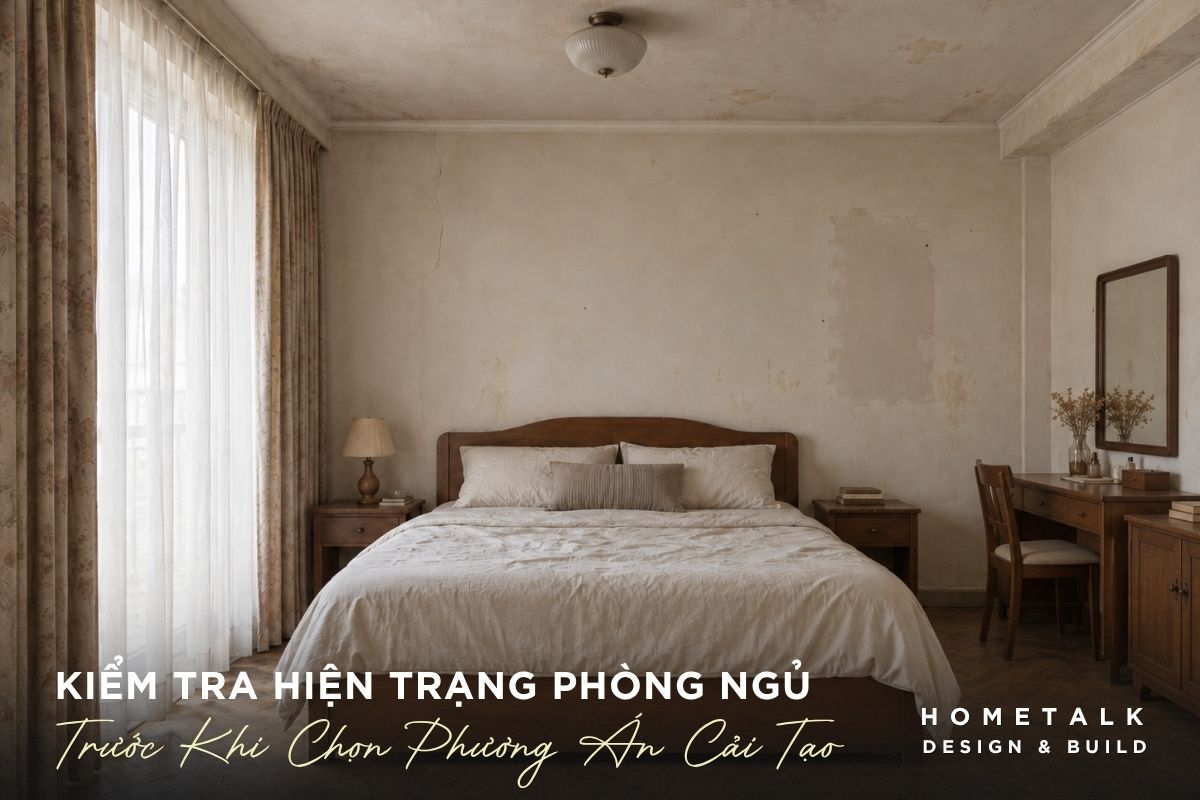 Cải tạo phòng ngủ TP.HCM: Sửa thế nào, chi phí bao nhiêu? 18 kiem tra hien trang tuong, tran, san de quyet dinh pham vi sua chua khong gian phong ngu