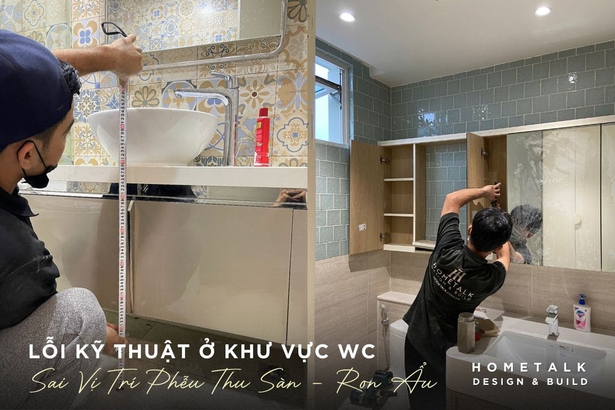 loi ky thuat thuong bi bo qua o wc gom pheu thu san dat sai vi tri, ron gach thi cong au