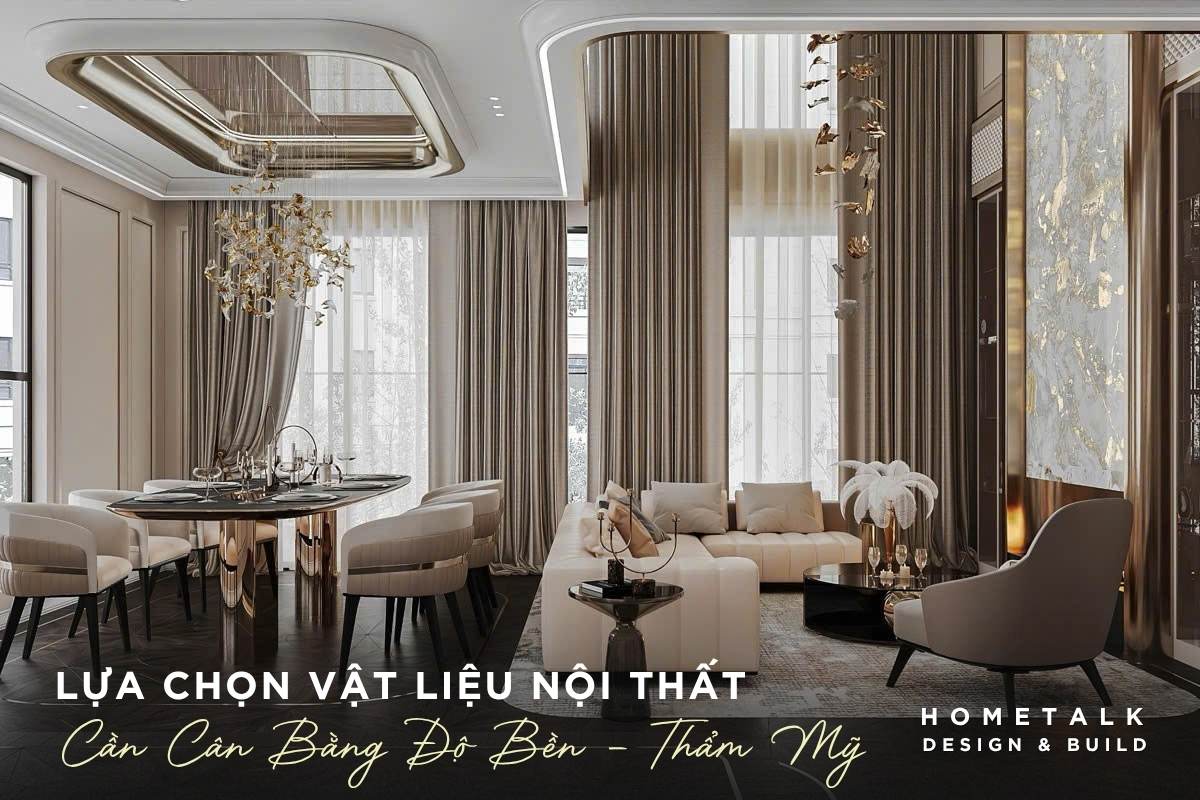 lua chon vat lieu noi that can can bang do ben, tham my va phu hop tung khong gian