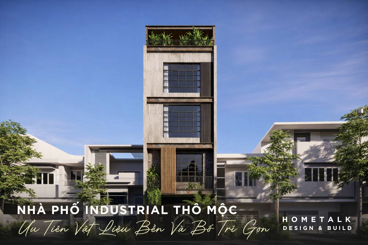 mau nha pho industrial tho moc vua phai uu tien vat lieu ben va bo tri gon gang