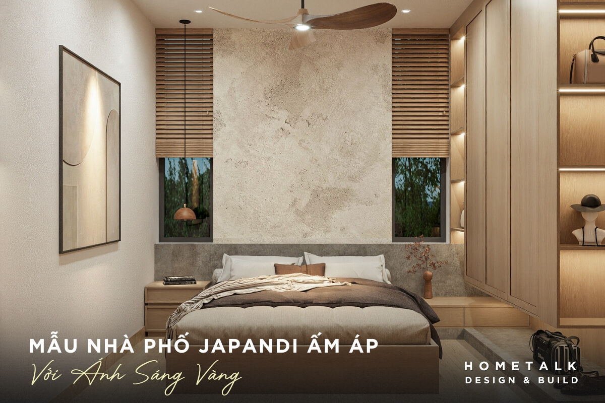 Mẫu nhà phố Japandi đẹp 13 thiet ke khong gian japandi am, anh sang da chieu