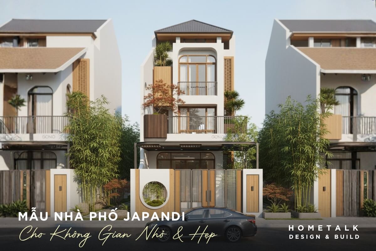 Mẫu nhà phố Japandi 15 japandi la lua chon phu hop cho nha pho nho nho duong net gon, it chi tiet va uu tien anh sang tu nhien de khong gian khong bi bi
