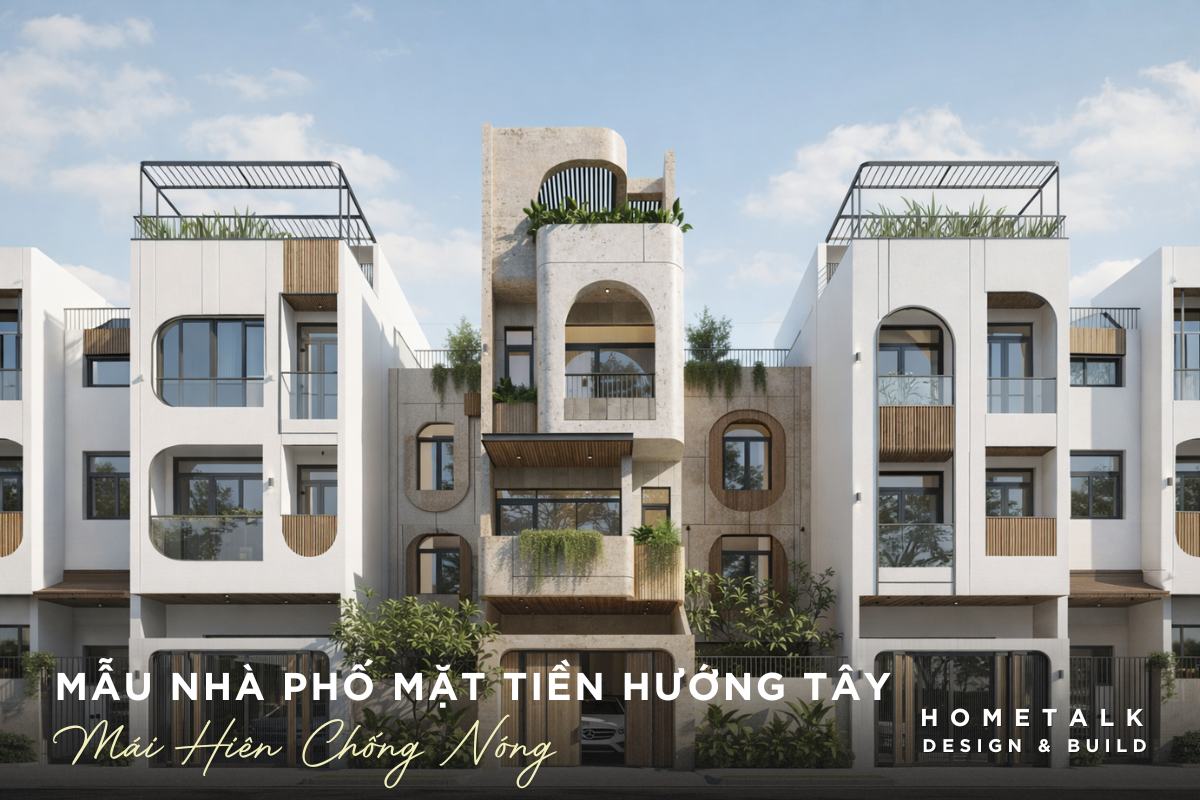 Mẫu nhà phố mặt tiền hướng Tây có mái hiên chống nóng mau nha pho mat tien huong tay co mai hien chong nong