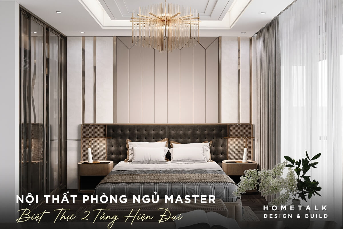 Mẫu nội thất phòng ngủ master thanh lịch với giường lớn, gam màu trắng, xám, nâu chủ đạo mau noi that phong ngu master thanh lich voi giuong lon gam mau trang xam nau chu dao
