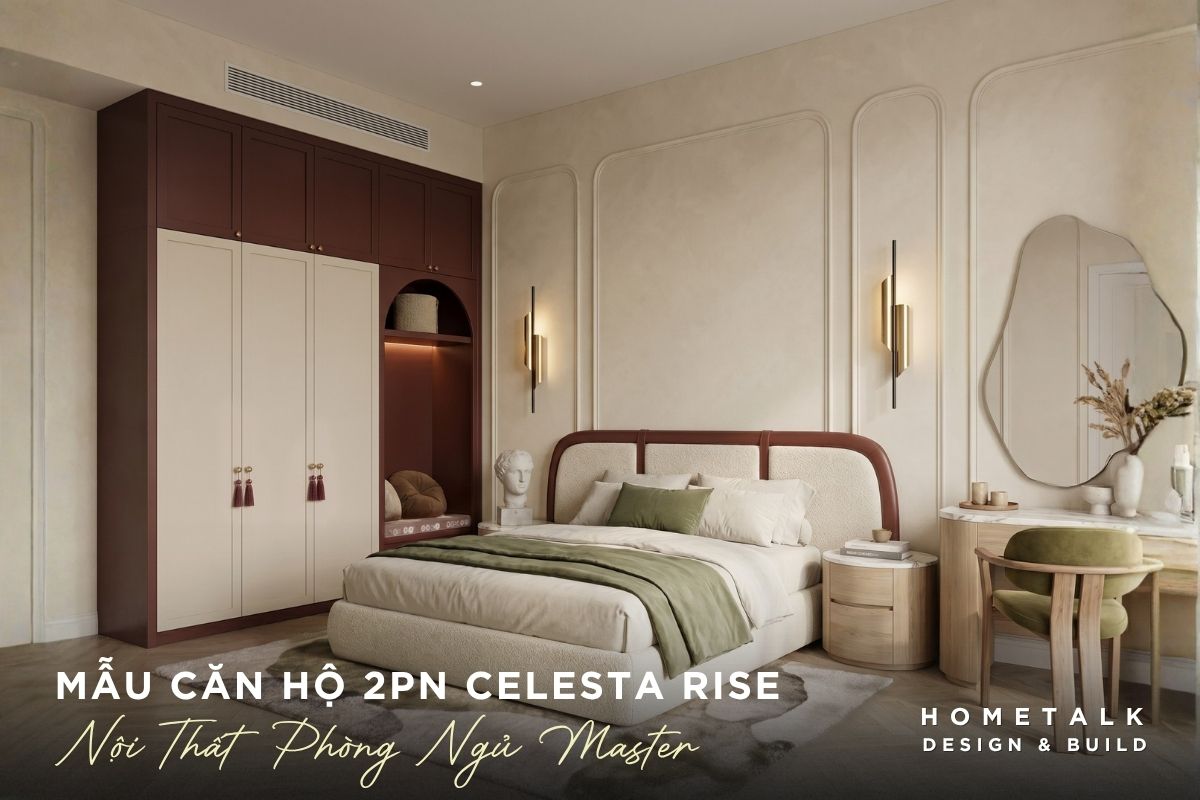 Mẫu thiết kế nội thất căn hộ Celesta Rise đẹp, gọn gàng và dễ ứng dụng 42 mau phong ngu master celesta rise phoi tong kem co ban trang diem rieng