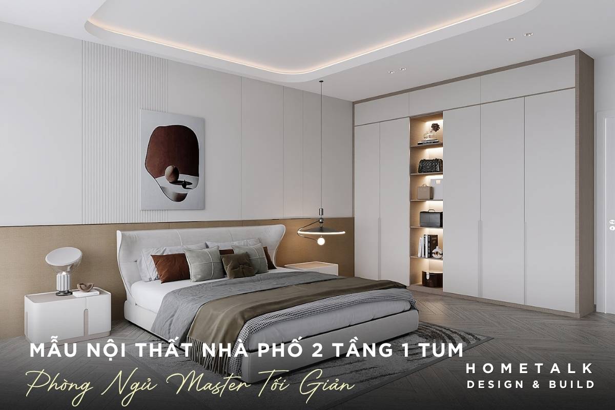 mau phong ngu master nha pho quan 9 voi giuong boc nem va he tu am tuong