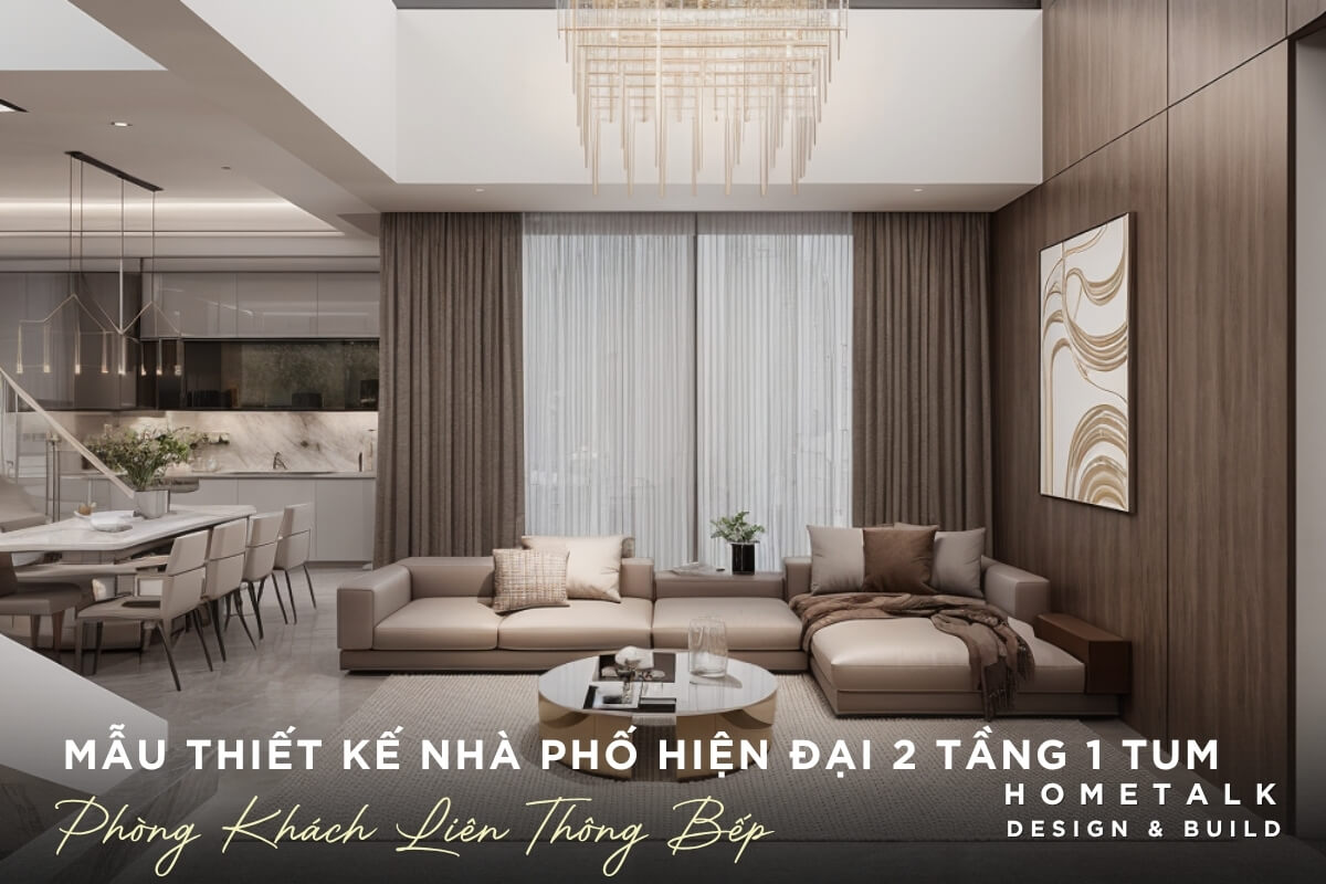 Mau thiet ke noi that nha pho hien dai 2 tang 1 tum voi khong gian phong khach thoang dang