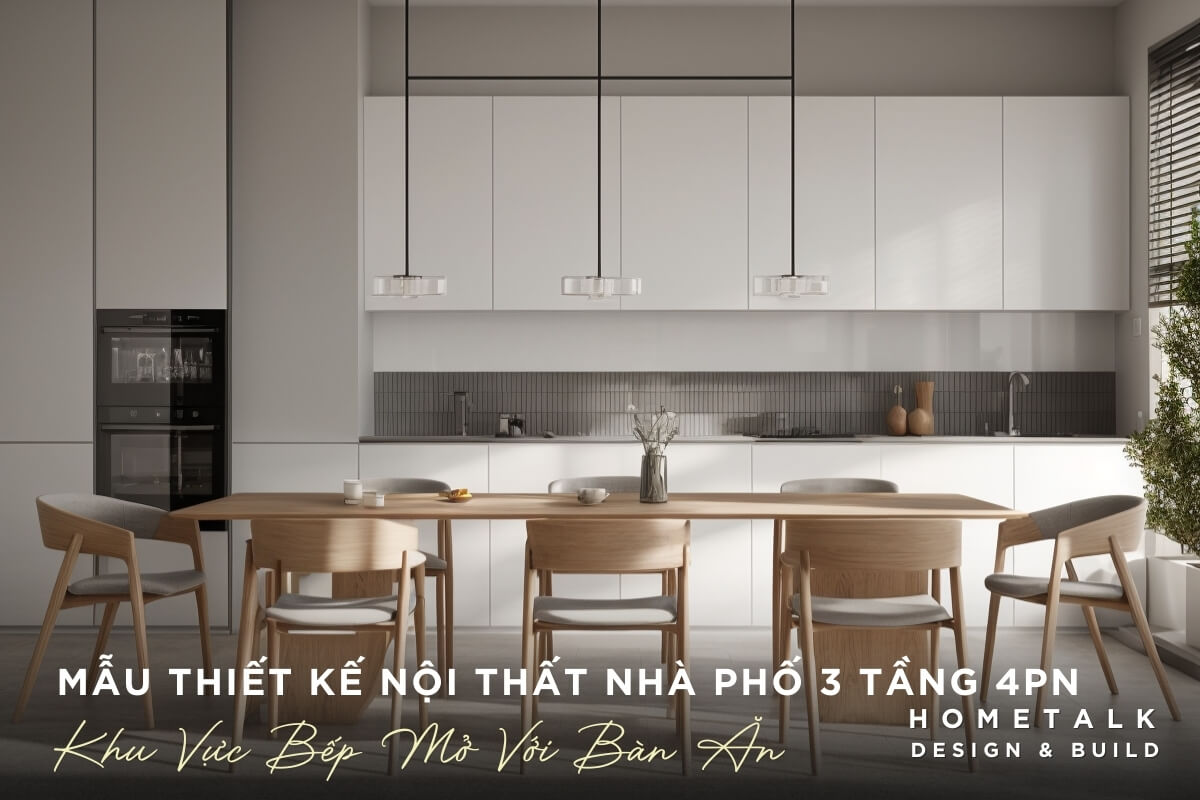 Mau thiet ke noi that phong an trong ngoi nha pho 3 tang 4 phong ngu dep