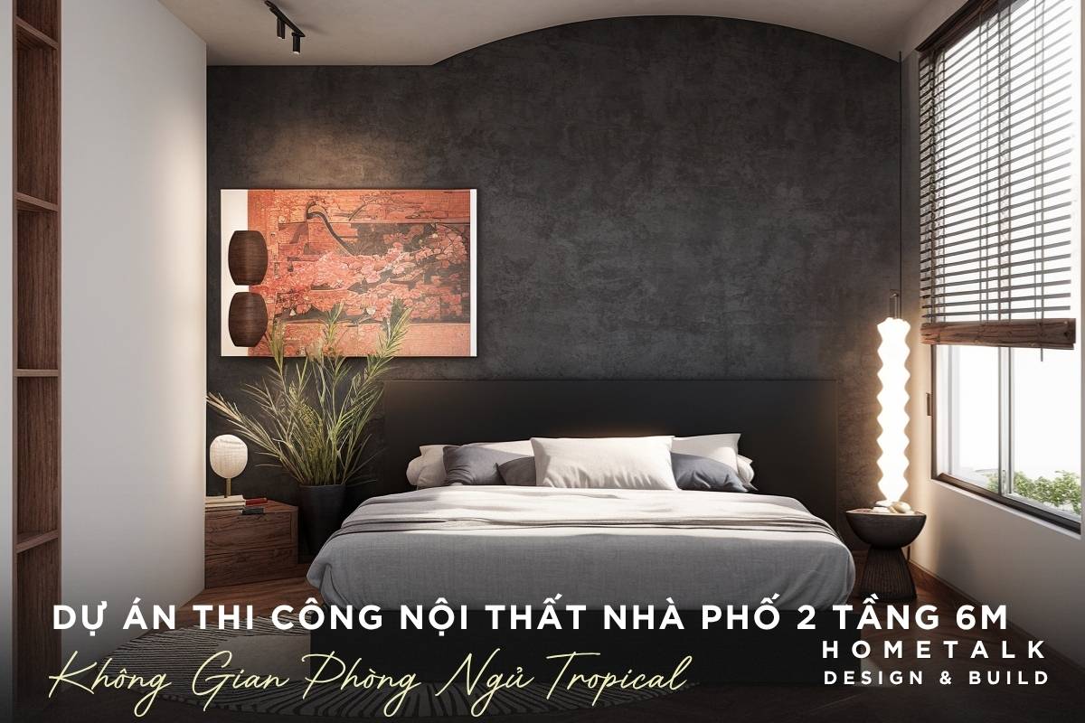 mau thiet ke noi that phong ngu dung noi that go va toi uu anh sang cho nha pho quan 8