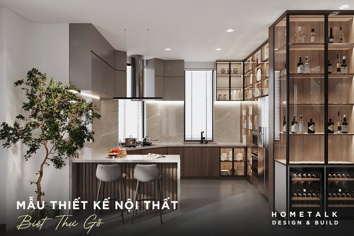 Mẫu thiết kế phòng ăn biệt thự gỗ sử dụng tông màu nâu gỗ ấm áp làm chủ đạo, kết hợp với màu trắng và xám nhạt, tạo cảm giác gần gũi mau thiet ke phong an biet thu go su dung tong mau nau go am ap lam chu dao ket hop voi mau trang va xam nhat tao cam giac gan gui