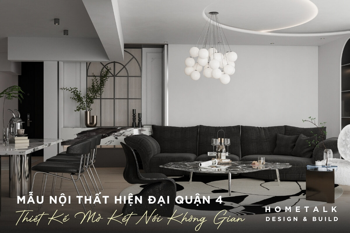 mau thiet ke phong khach mo ket hop ban an voi tong den trang sang trong voi su ket hop giua vat lieu cao cap va duong net hien dai