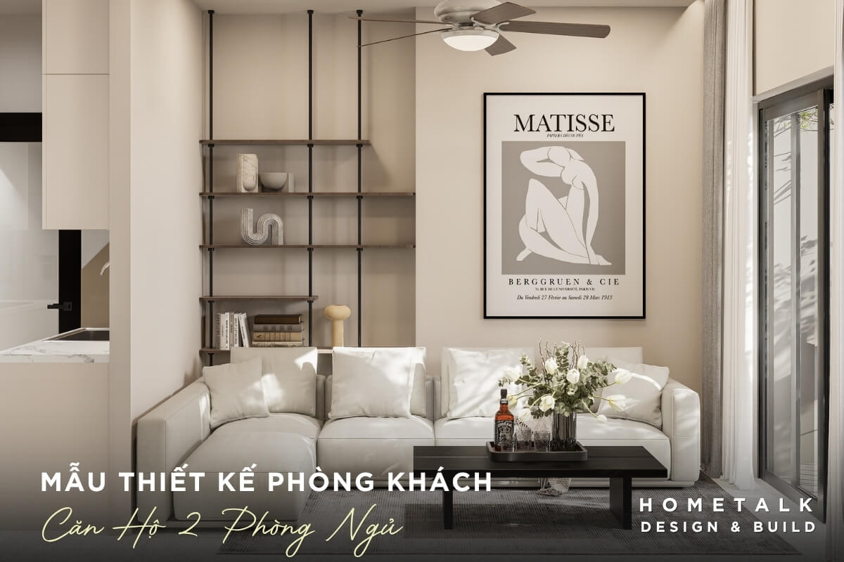 Mẫu thiết kế phòng khách nổi bật với sofa lớn hình chữ L màu trắng kem cho căn hộ 2 phòng ngủ Mau thiet ke phong khach noi bat voi sofa lon hinh chu L mau trang kem mang lai ve sang trong va thoai mai day du cong nang cho can ho 2 phong ngu