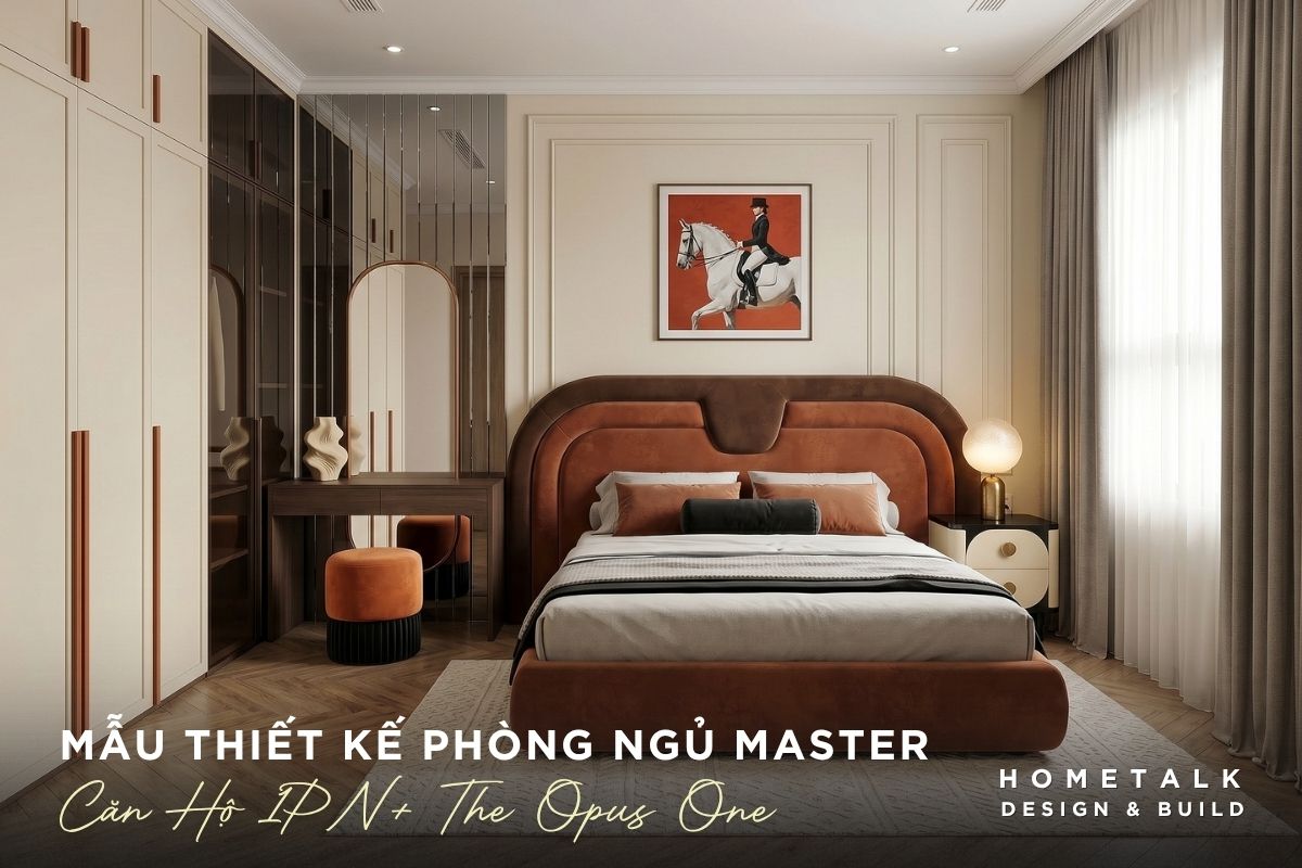 Mẫu thiết kế phòng ngủ master Wabi Sabi ấm áp, thoải mái với tone nâu đỏ, be và vật liệu vải mềm mau thiet ke phong ngu master wabi sabi am ap thoai mai voi tone nau do be va vat lieu vai mem