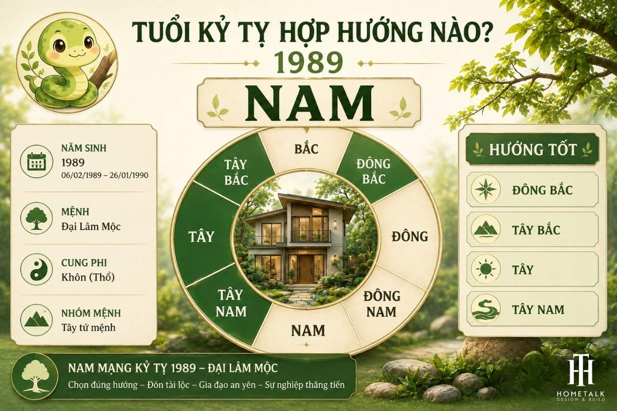 Tuổi Kỷ Tỵ 1989 hợp với hướng nào theo tử vi, phong thủy, bát trạch 15 nam tuoi ky ty 1989 mang nap am dai lam moc, thuoc cung phi khon