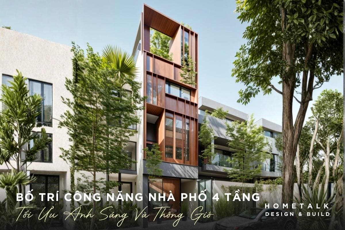 Mẫu nhà phố 4 tầng xu hướng hiện đại, không gian thoáng đãng và tiện nghi 23 nguyen tac bo tri cong nang nha pho 4 tang toi uu anh sang va thong gio, phan khu chuc nang ro rang