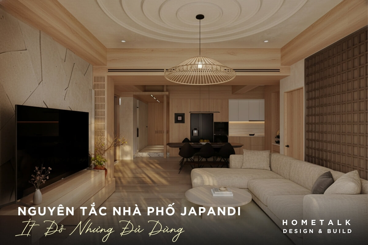 Mẫu nhà phố Japandi đẹp 3 japandi cho nha pho uu tien it do lo, nhieu khong gian cat kin