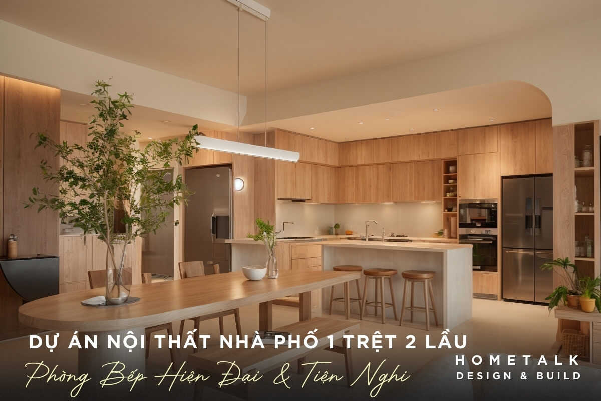 Nha bep hien dai trong du an nha pho 1 tret 2 lau chi Loan