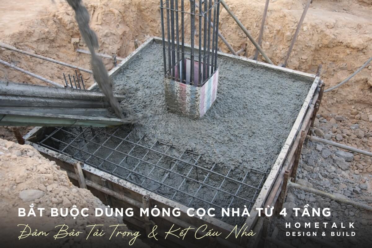 Thi công móng cọc 2 nha pho 4 tang can chon mong coc de dam bao tai trong, ket cau