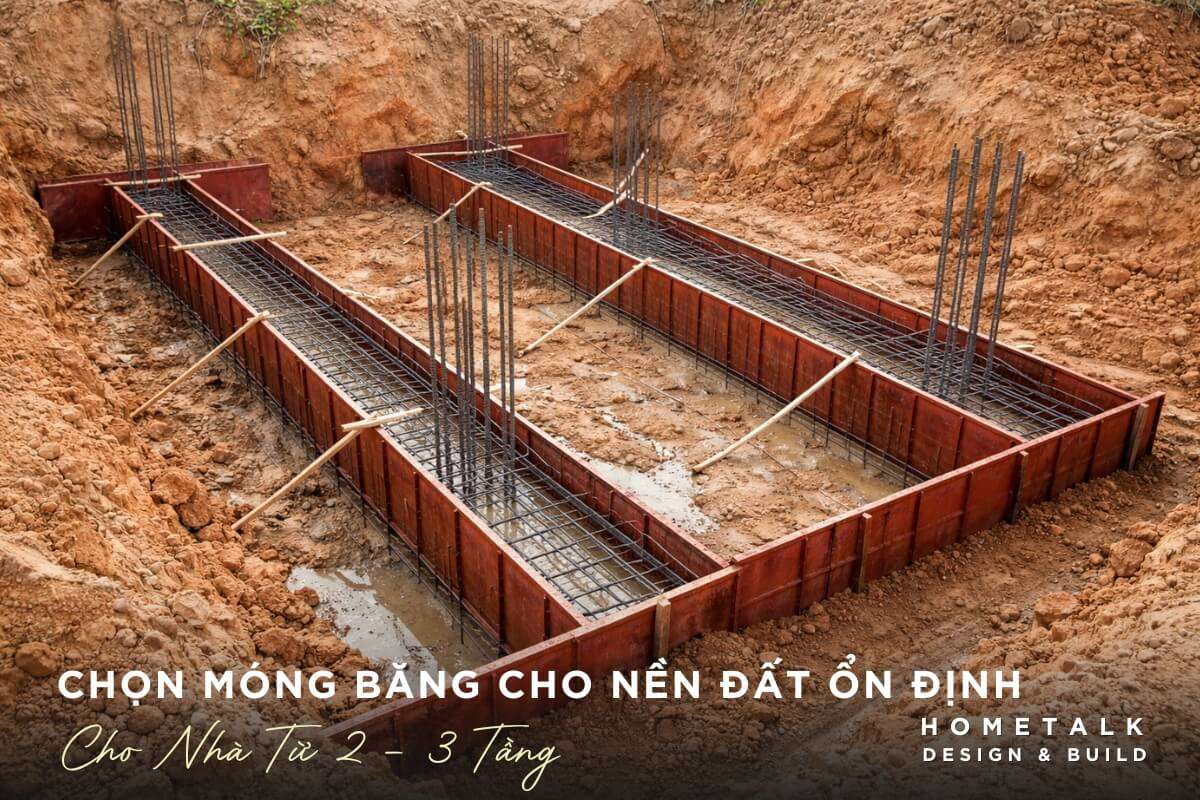 Thi công móng băng 2 nha thap tang tren nen dat cung co the toi uu ngan sach bang mong bang