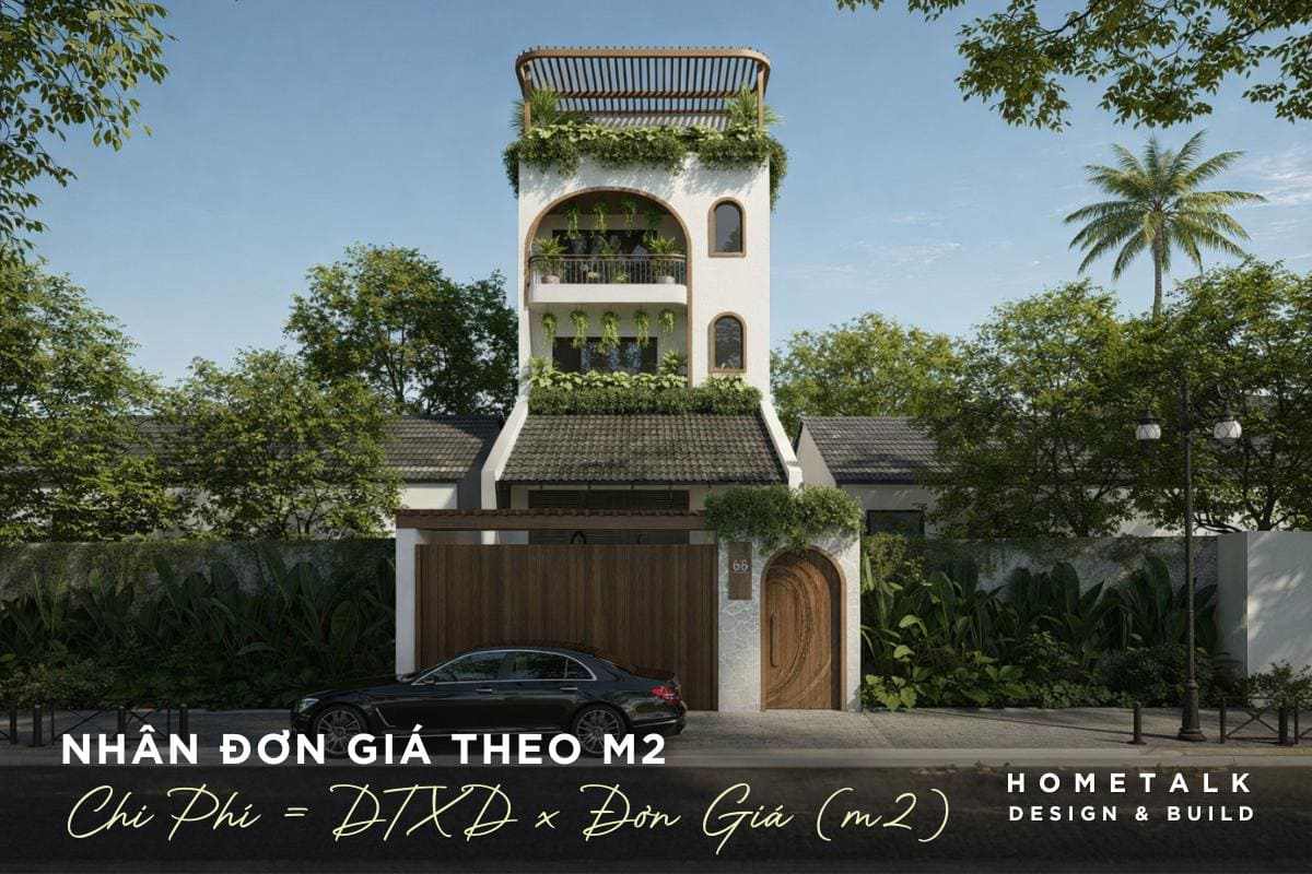 nhan don gia theo m2 voi dien tich xay dung de ra chi phi tam tinh