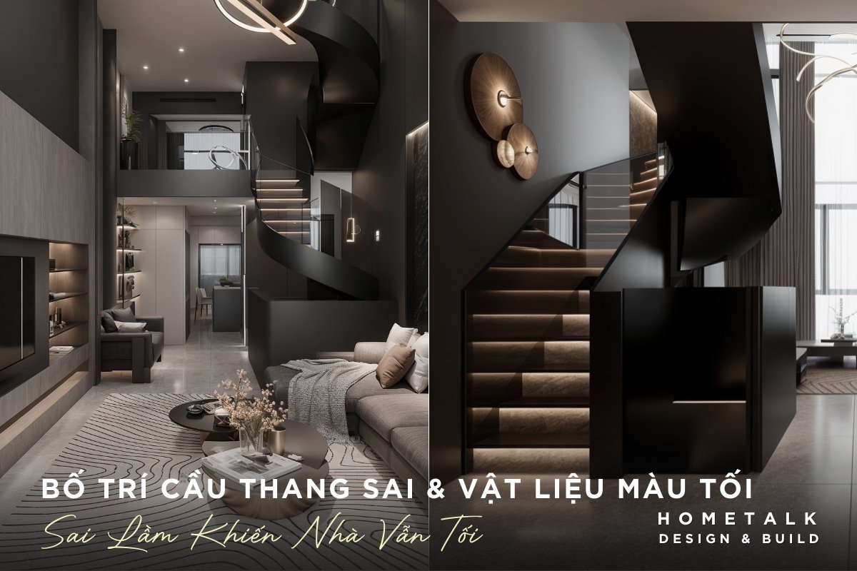 Mẫu nhà phố hẻm nhỏ 7 nhung sai lam nhu gieng troi nho, cau thang dac va vat lieu toi mau khien nha hem van bi