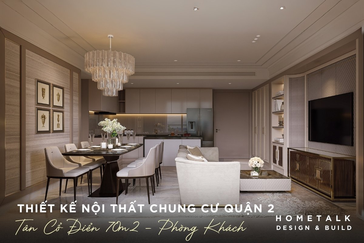 Thiết kế nội thất chung cư quận 2 Tân Cổ Điển thêm thanh lịch, ấp áp nhờ sofa bọc nệm đặt ở phòng khách noi that chung cu quan 2 tan co dien them thanh lich ap ap nho sofa boc nem dat o phong khach