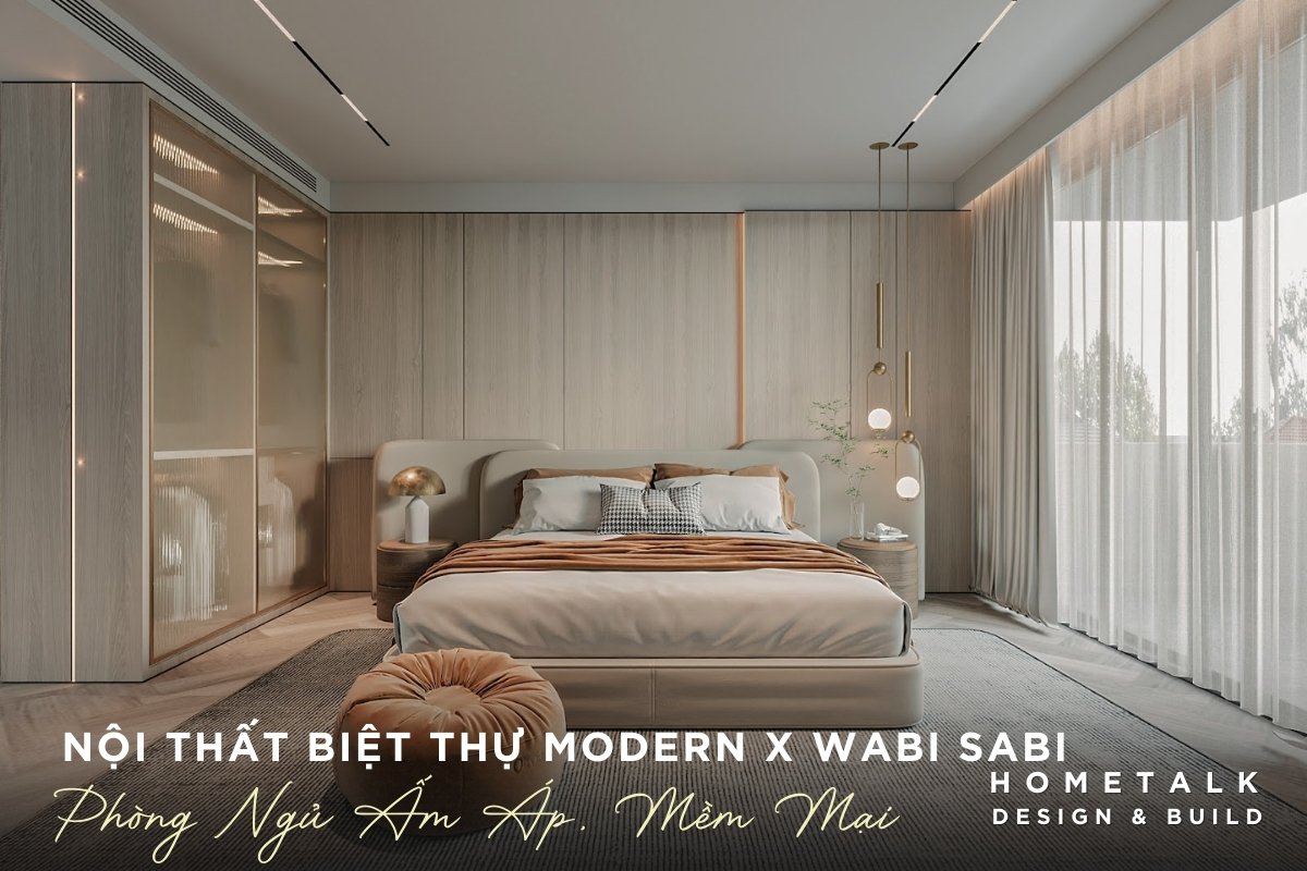 noi that phong ngu biet thu hien dai wabi sabi su dung vai lanh cotton tao cam giac mem mai thoai mai