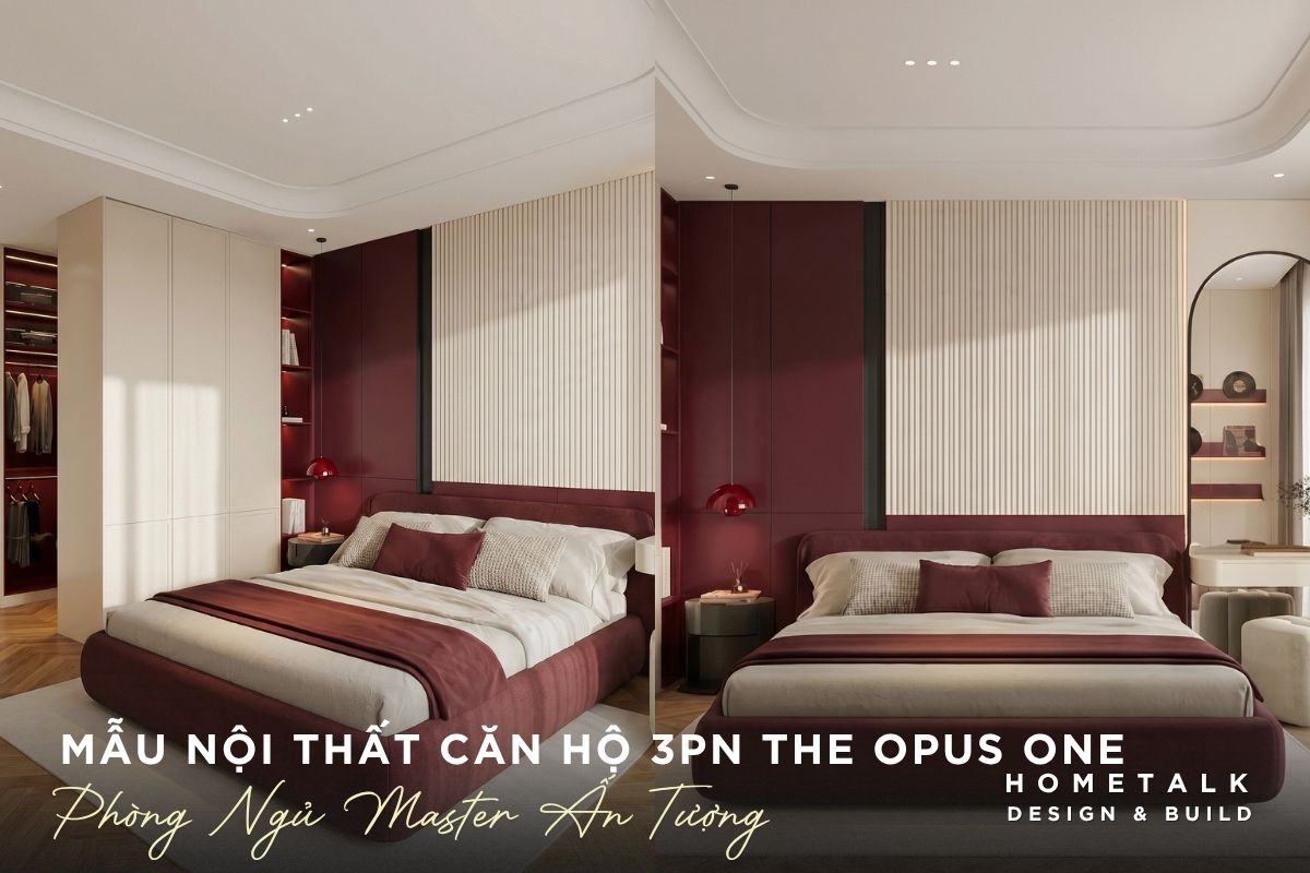Nội thất phòng ngủ master ấn tượng với tone màu đỏ trầm làm điểm nhấn noi that phong ngu master an tuong voi tone mau do tram lam diem nhan