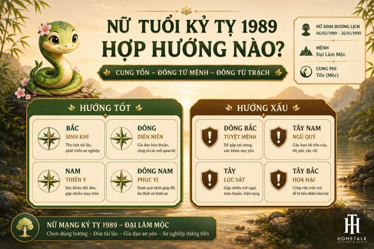 Tuổi Kỷ Tỵ 1989 hợp với hướng nào theo tử vi, phong thủy, bát trạch 18 nu ky ty hop cac huong bac, dong, nam va dong nam