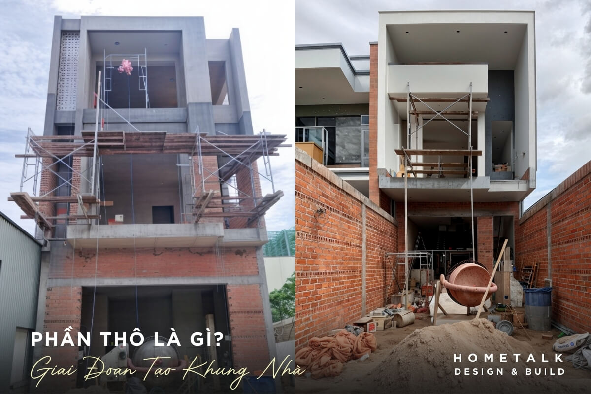 Phần thô là giai đoạn tạo khung nhà phan tho la giai doan tao khung nha, ket cau chiu luc va he ky thuat am truoc khi hoan thien